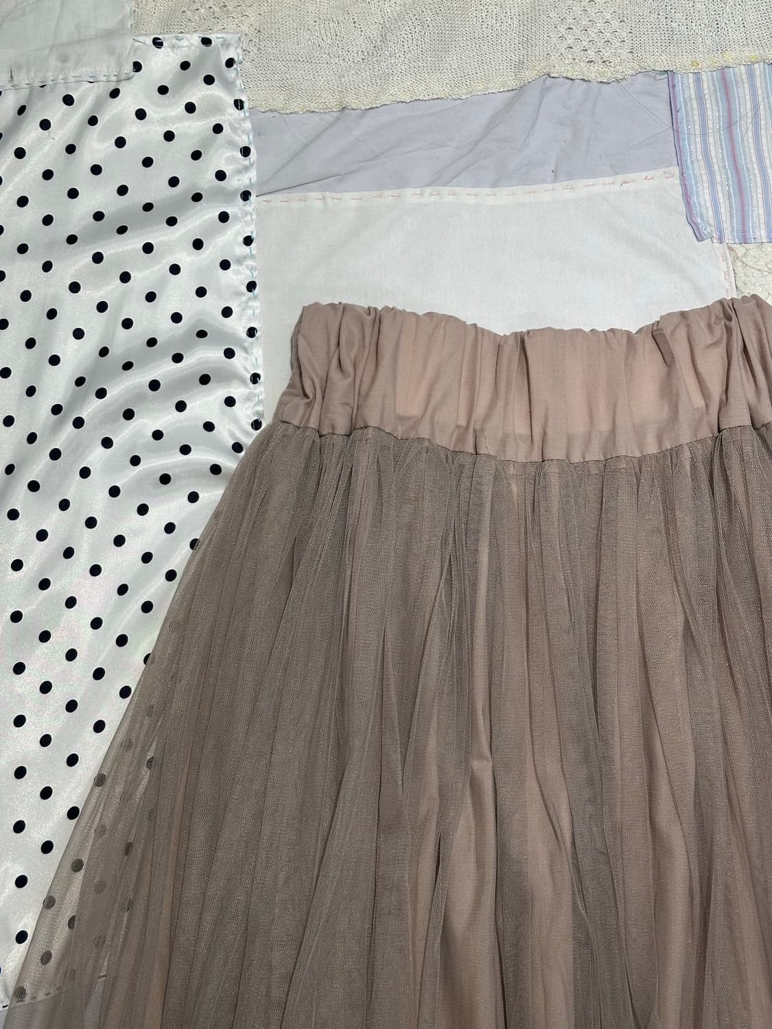 핑크 베이지 샤 스커트 상품이미지8