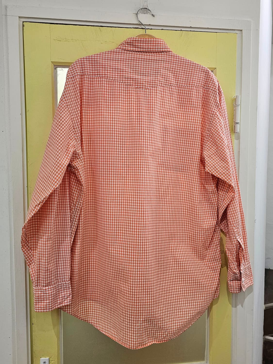 90's Ralph Lauren Chaps 보이스카웃라벨 오렌지 체크셔츠 상품이미지5