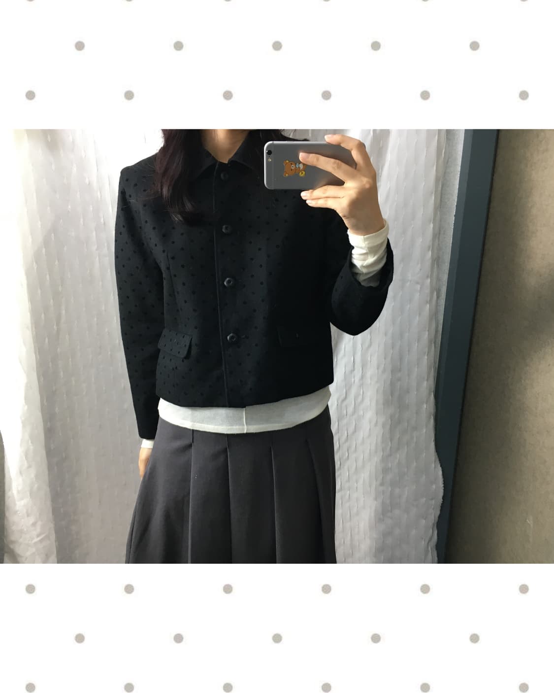 블랙 도트 울 숏자켓 상품이미지2