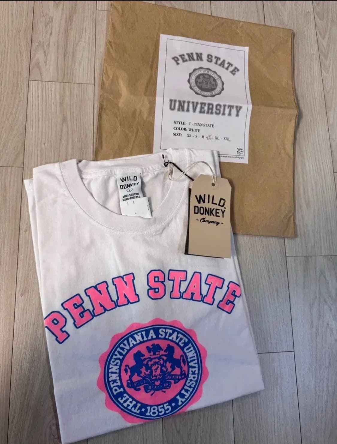 와일드동키  펜 스테이트 티셔츠 L (새상품) 상품이미지4