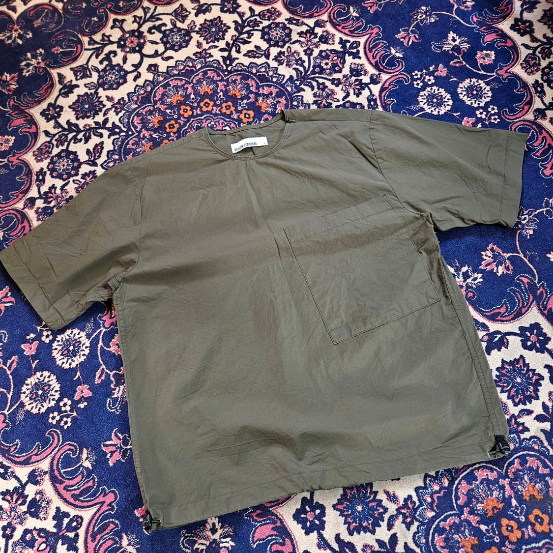 비슬로우 20ss 카키 스트링 빅포켓 바스락 루즈핏 반팔 상품이미지1