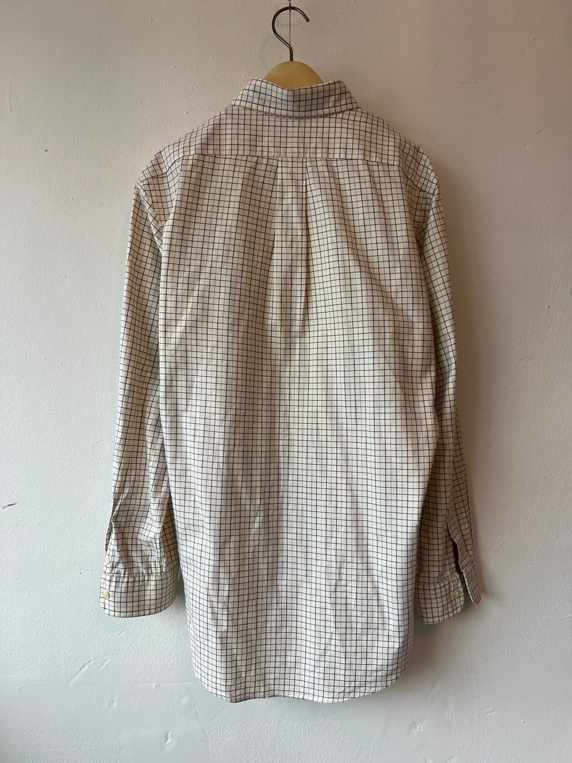 랄프로렌 남성 라이트베이지 코튼긴팔셔츠 체크셔츠 상품이미지3