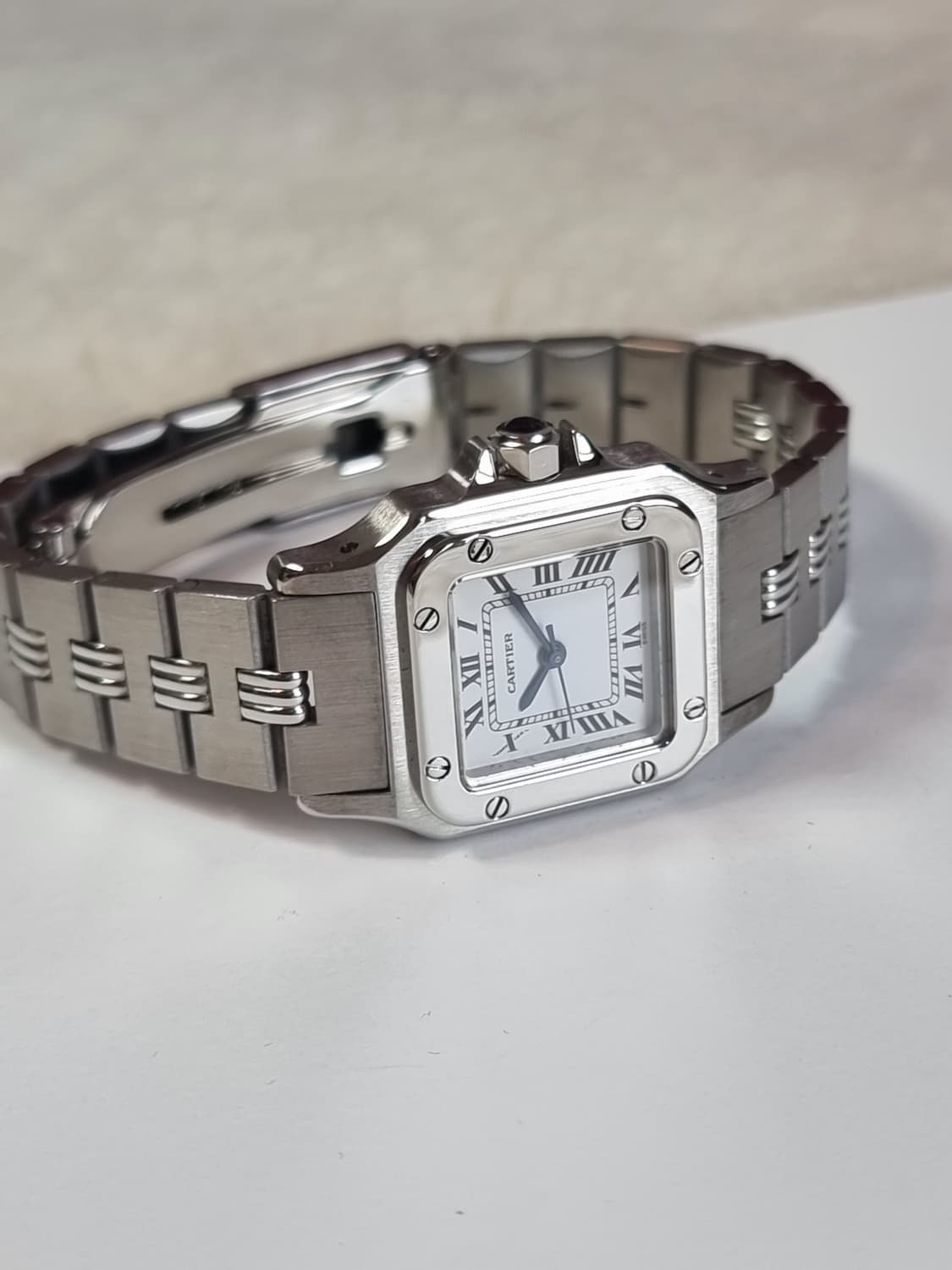 까르띠에 산토스 까레 스틸 스몰 S 오토메틱 여성시계 상품이미지3