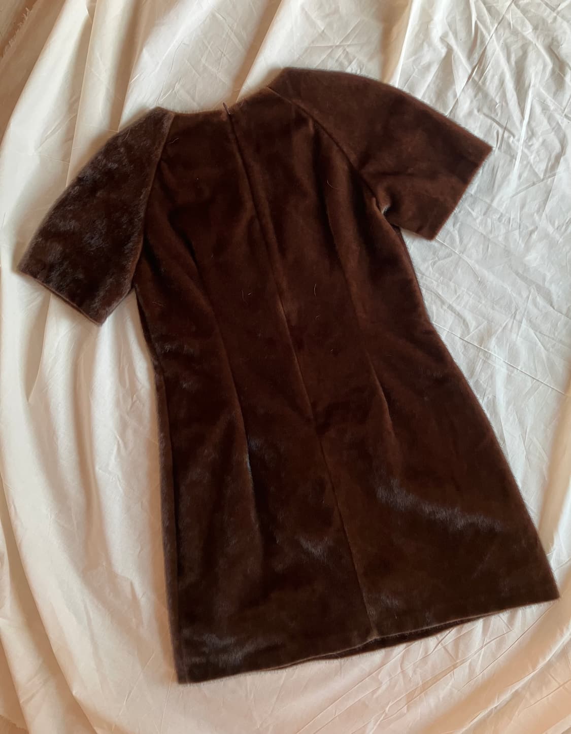 브라운 퍼 미니원피스 상품이미지3