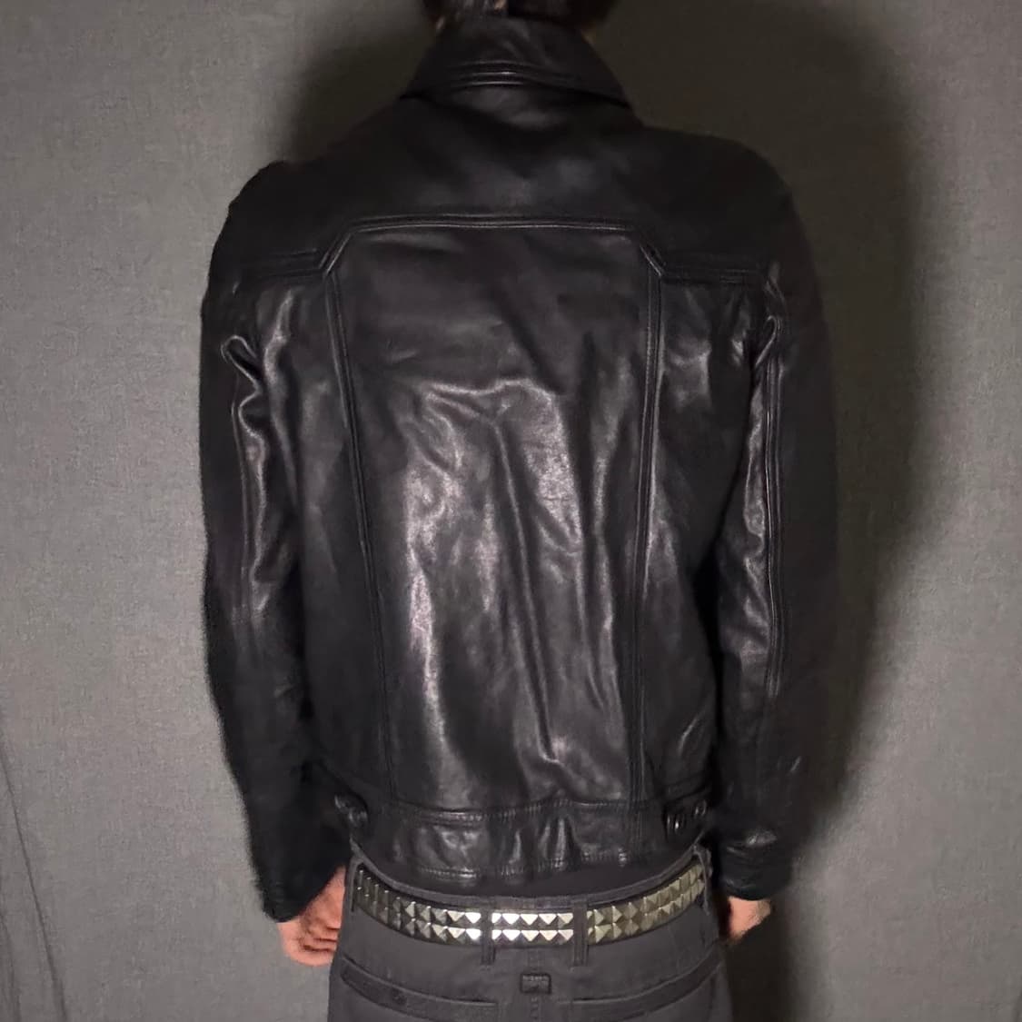 japan vintage lamb skin pocket jacket 상품이미지5