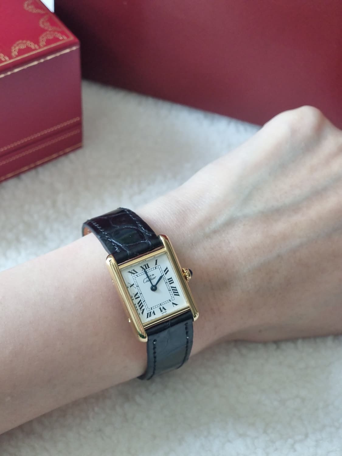 까르띠에 빈티지 탱크머스트 화이트다이얼 S 디버클 여성시계 90년대 상품이미지7