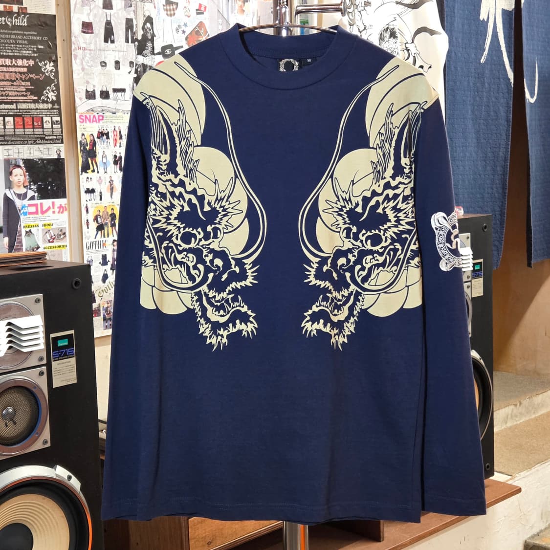 JPN 드래곤 프린팅 자수 네이비 롱슬리브 상품이미지4
