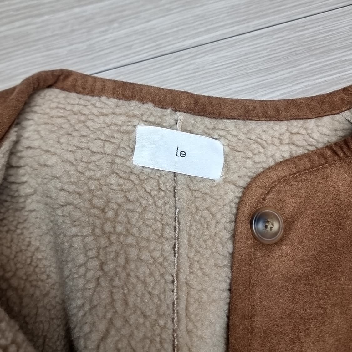 Le 비건스웨이드 브라운 안감 뽀글이 자켓(F) 상품이미지2