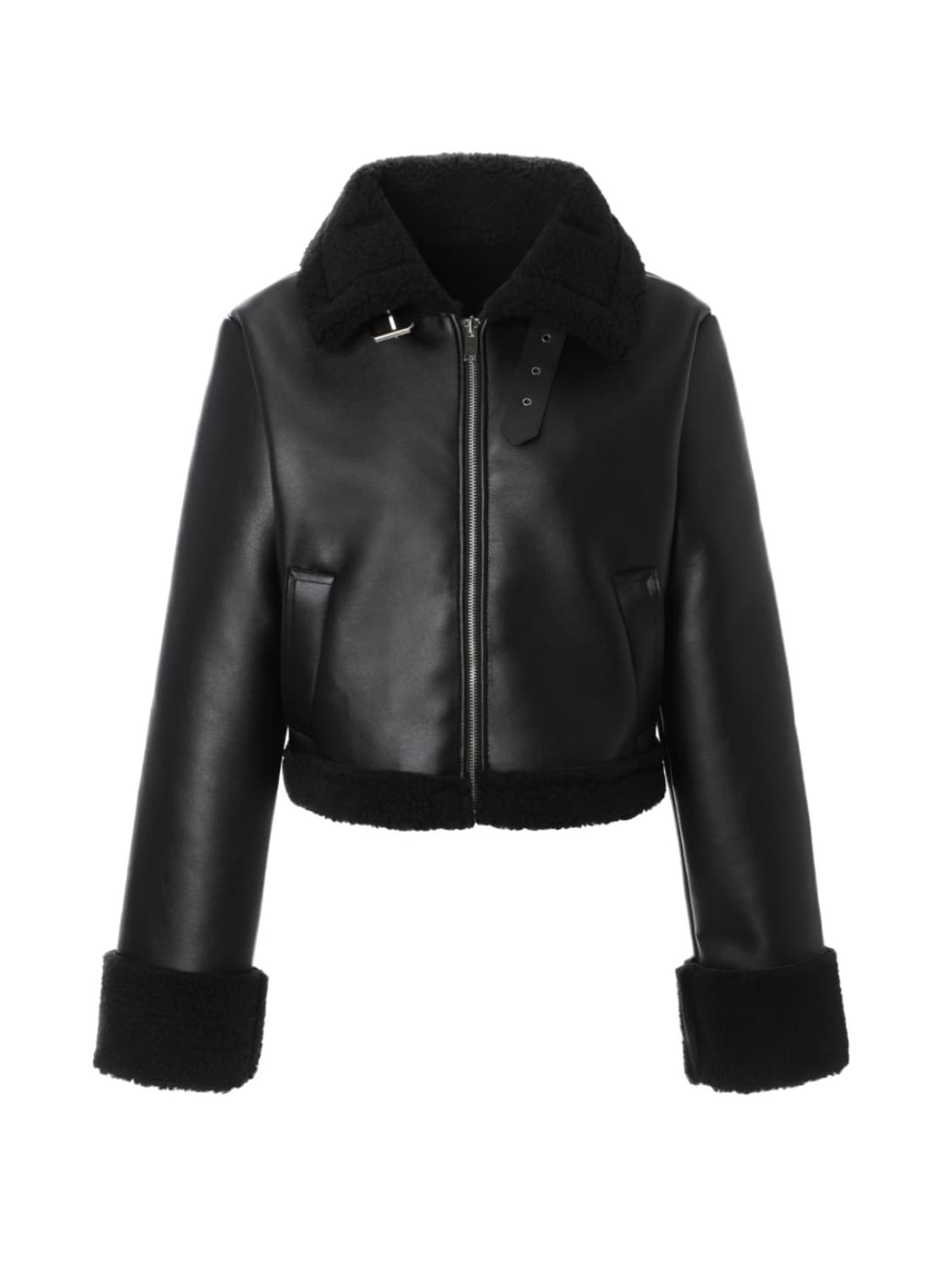 카키포인트 미니 무스탕 블랙 상품이미지1