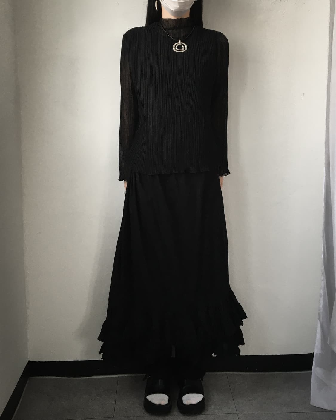 Pleats high neck blouse 상품이미지5