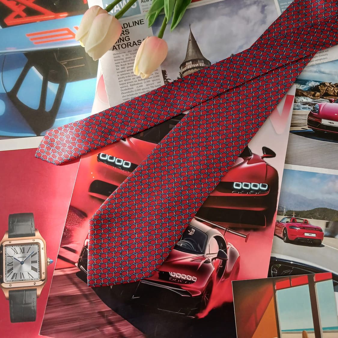 니나리치 실크 마이크로 패턴 넥타이 8.6cm A+~A등급 A19169
 상품이미지3