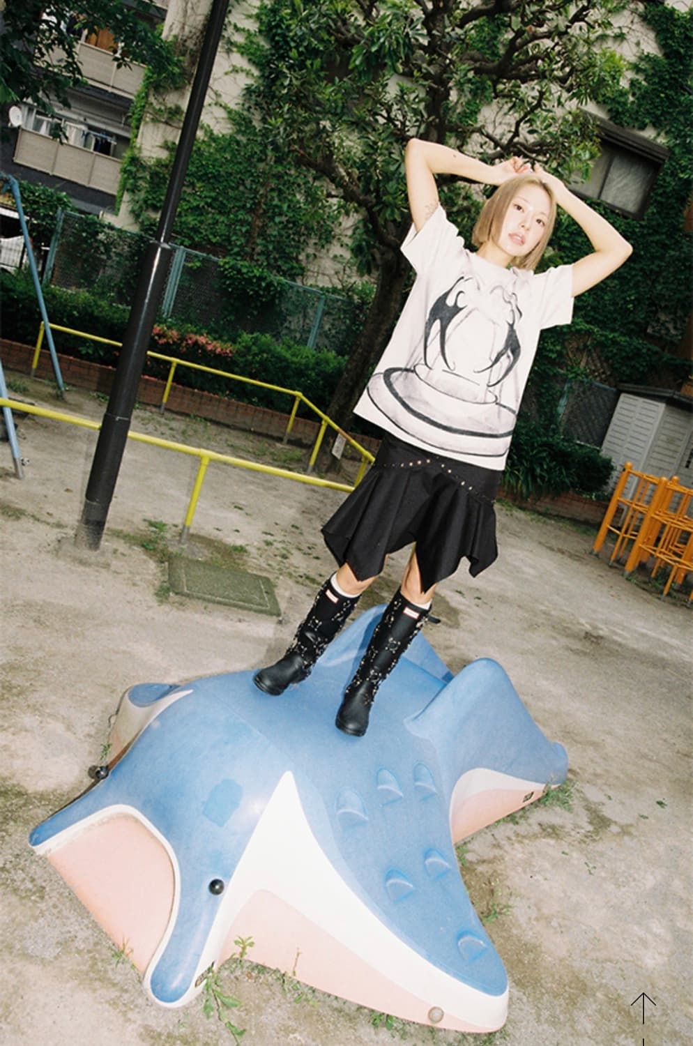 Asymmetric Rivet Skirt 상품이미지3