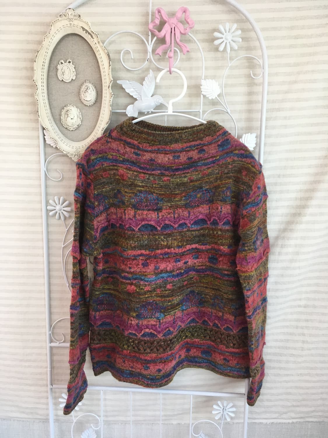 jpn vintage 하구미 보헤미안 빈티지 패턴 니트 상품이미지1