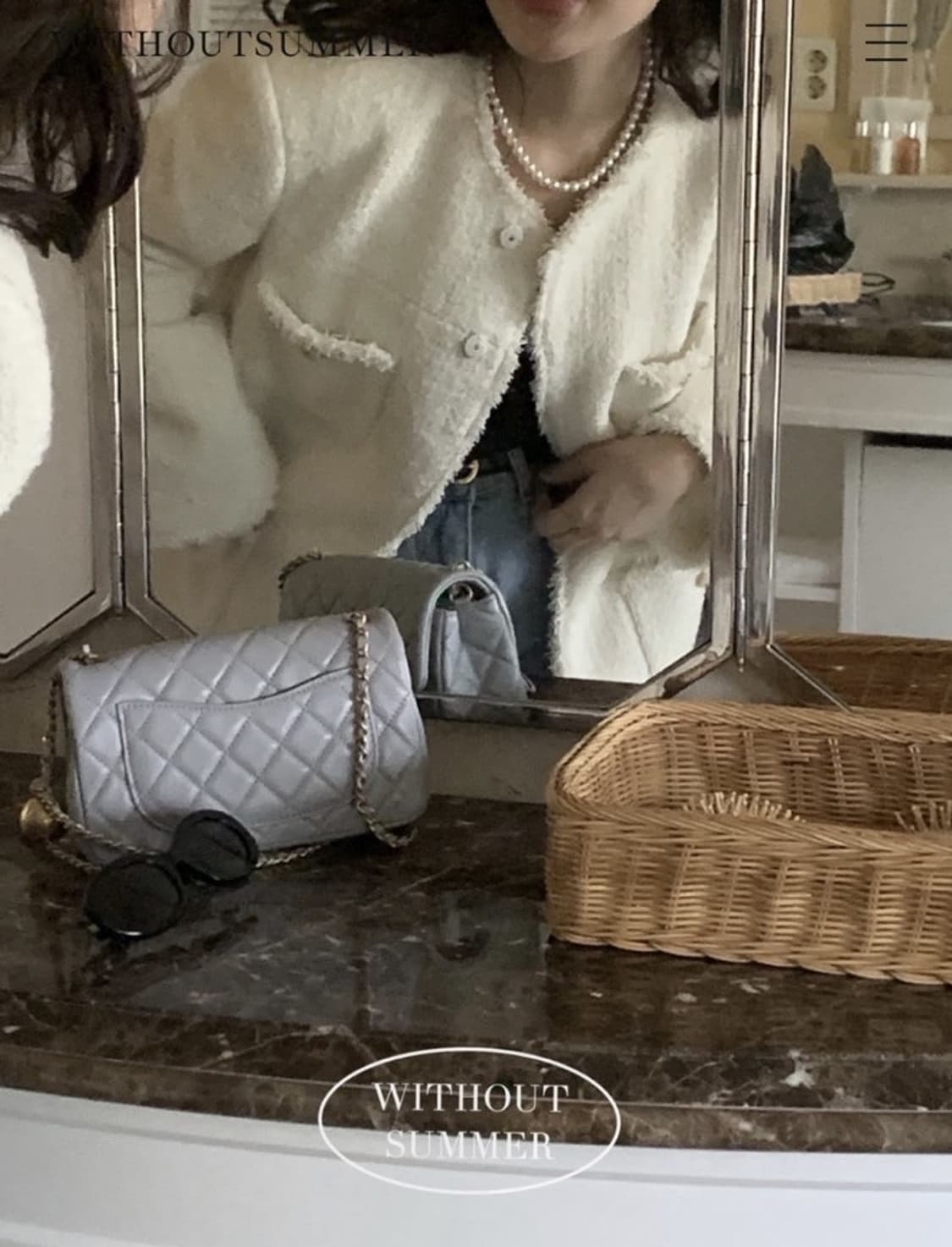 위드아웃썸머 페퍼 트위드 자켓 아이보리 상품이미지2