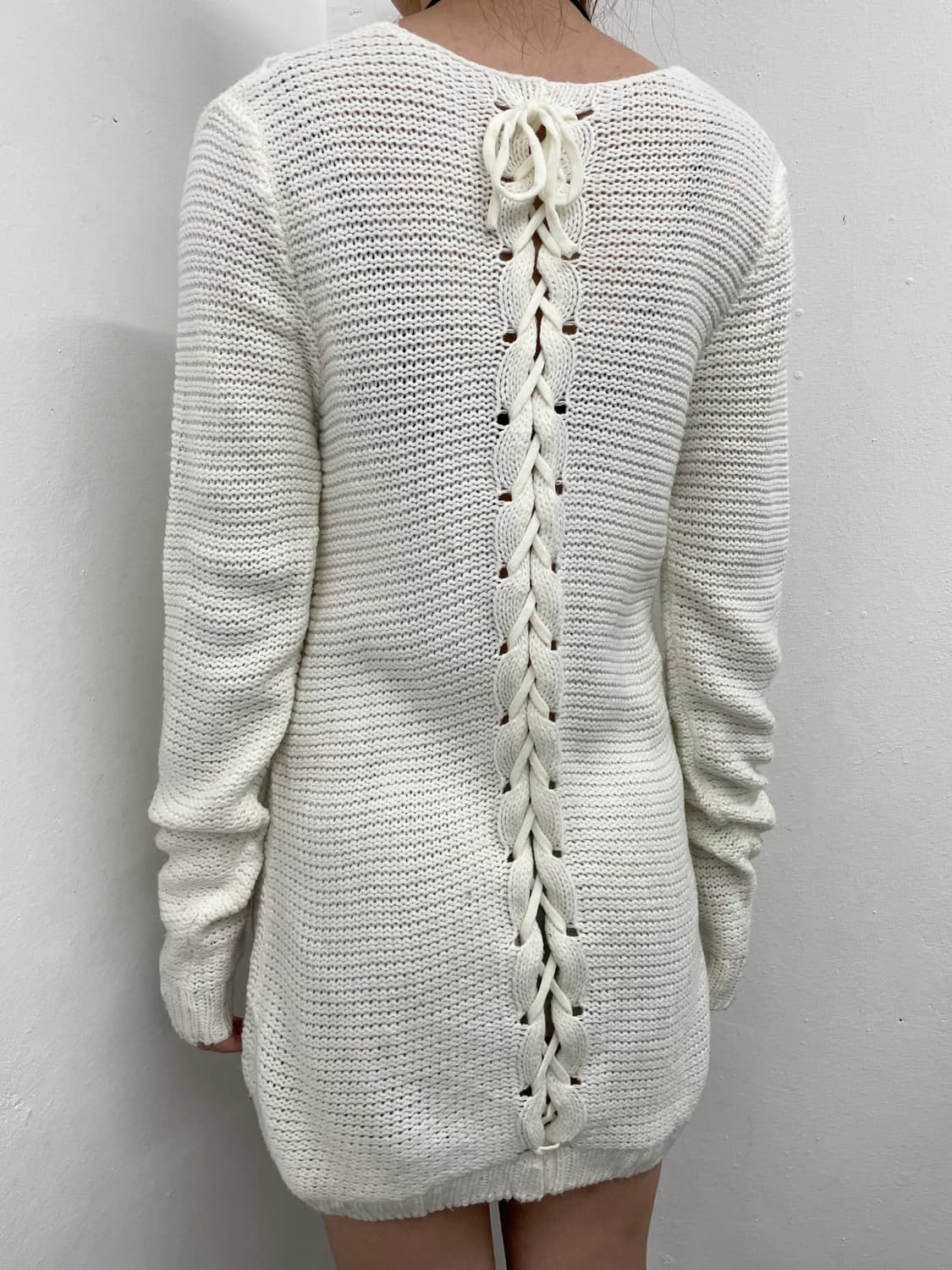 퓨어 화이트 아일렛 니트 원피스 상품이미지7