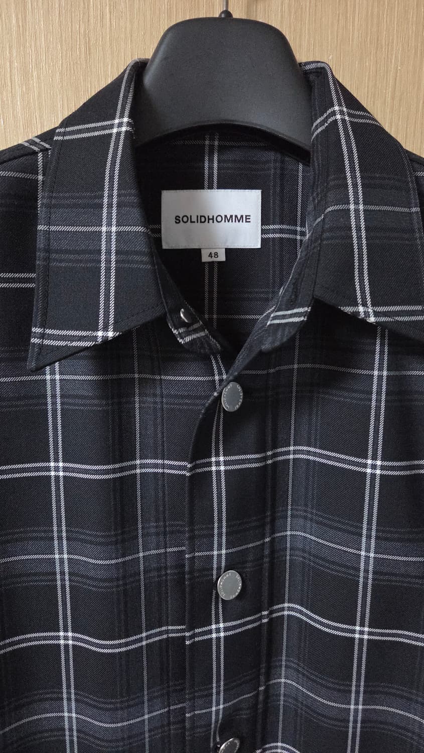 (착샷) 솔리드옴므 체크 셔츠 자켓 오버핏 상품이미지2