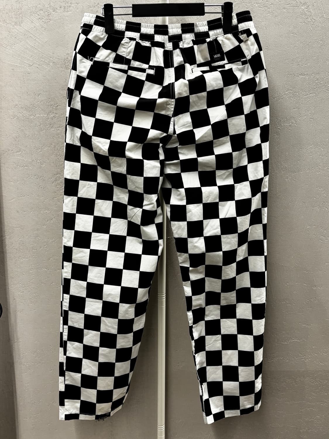 반스 레인지 루즈 테이퍼드 엘라스틱 웨이스트 팬츠 체커보드 M 상품이미지3