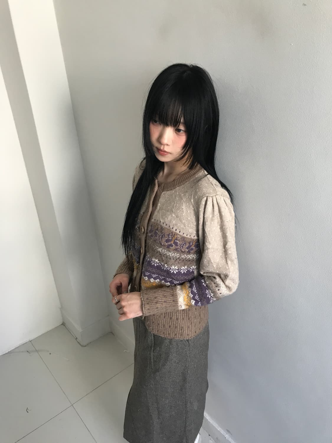 (Vintage)Vintage pattern knit cardigan 상품이미지6