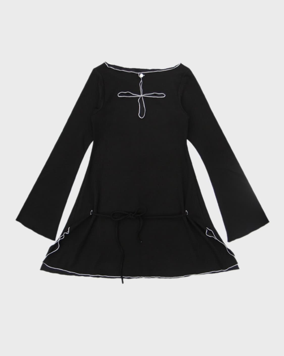 프레클 cut out ribbon jersey dress 상품이미지8