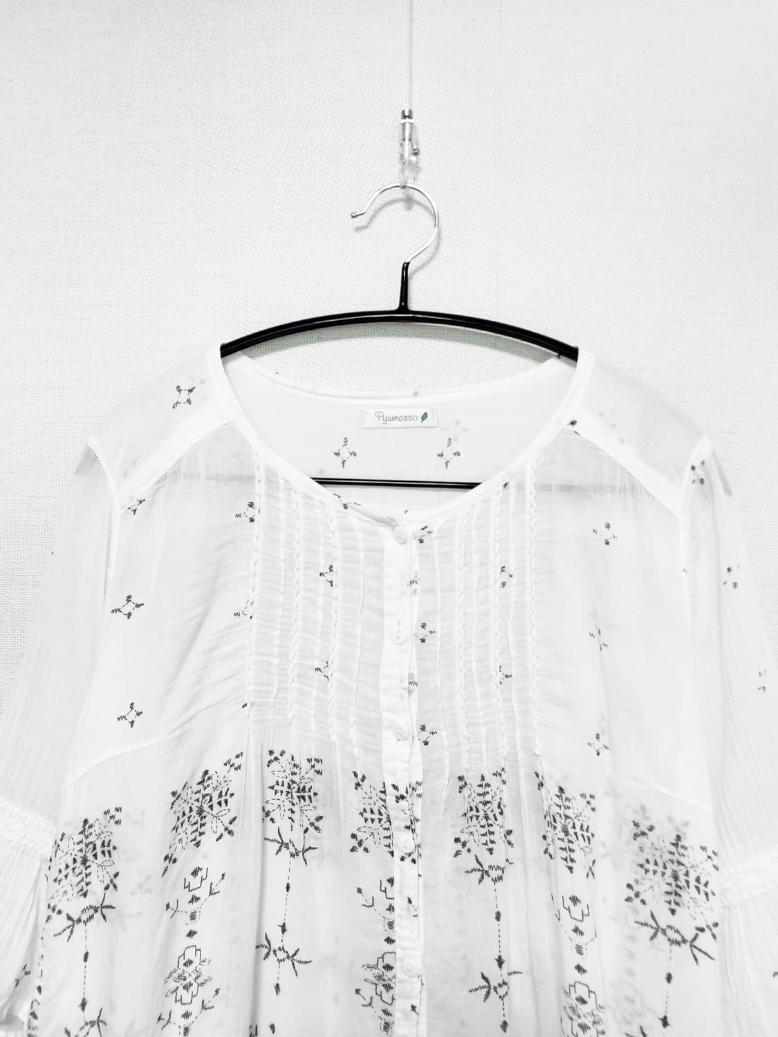 Ethnic Embroidery Ruffle Blouse – White 상품이미지5