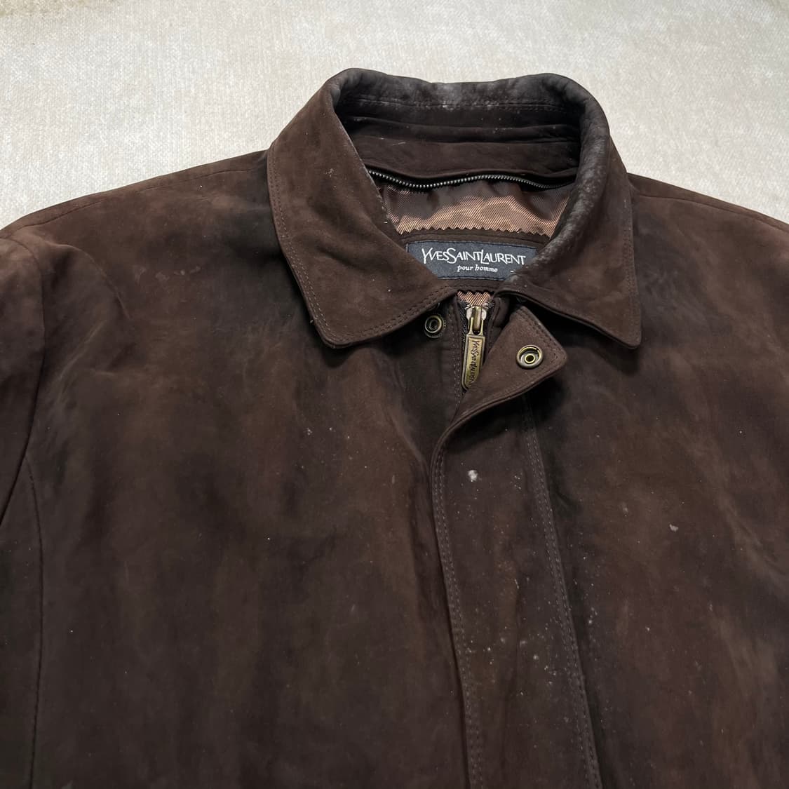 100 입생로랑 90s 스웨이드 블루종 자켓 상품이미지2