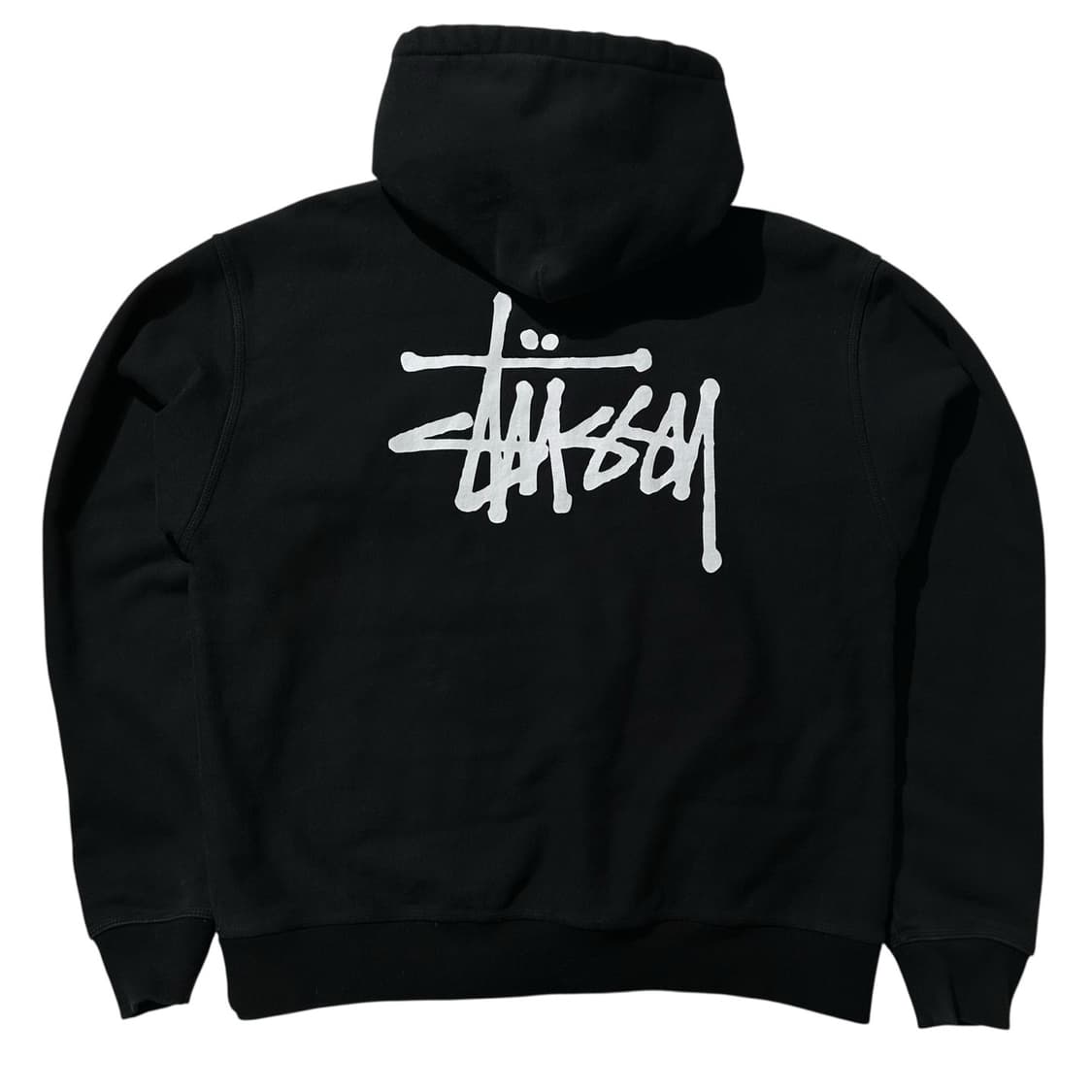 스투시 재팬라인 헤비스웻 스탁로고 후드 블랙 상품이미지1