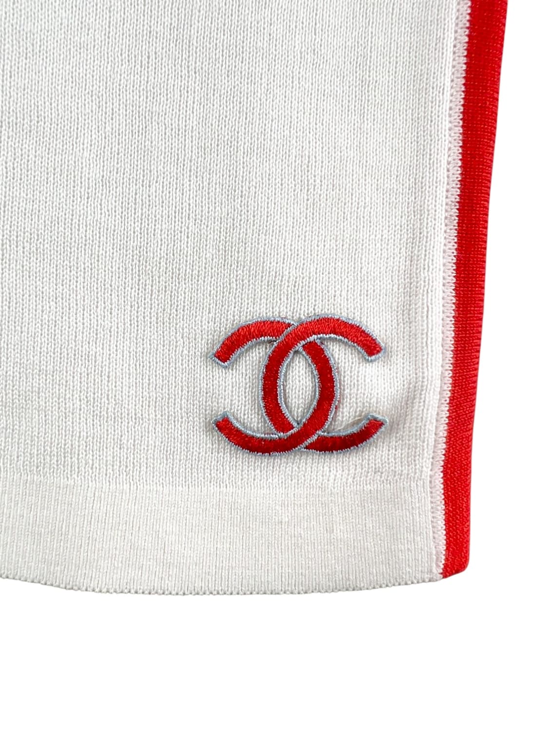 샤넬 니트 베스트 레드 화이트. 조끼 민소매 슬리브리스 상품이미지3