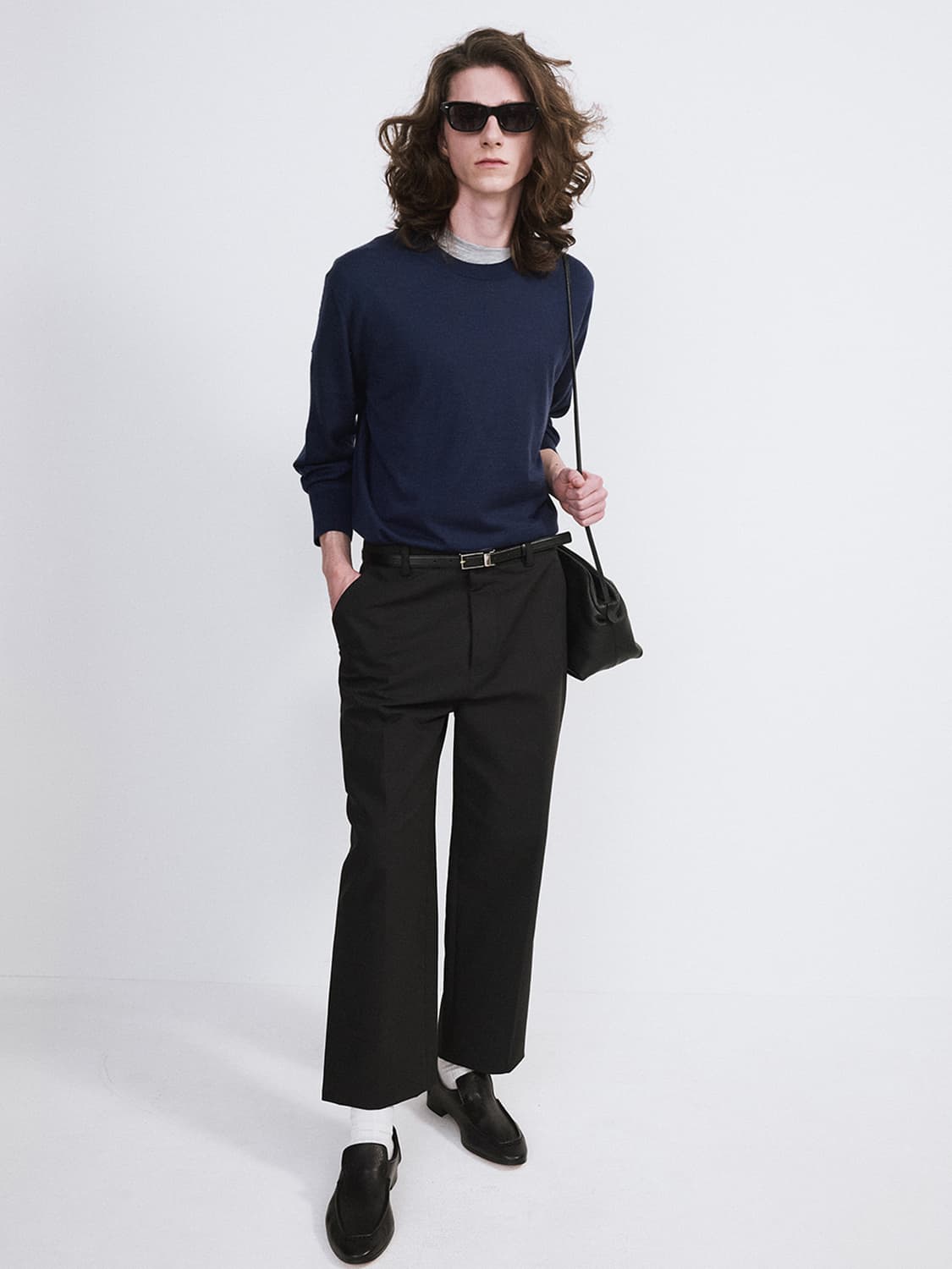 렉토 26SS 실크 캐시미어 니트 탑 네이비 상품이미지3