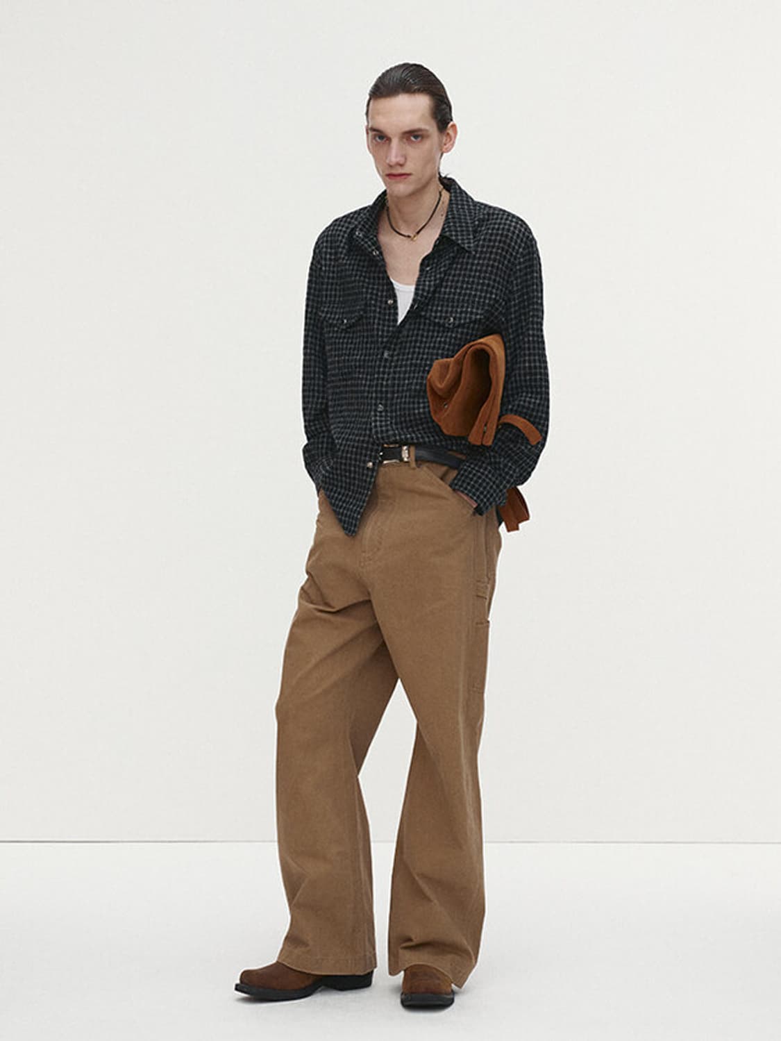 (새제품) 25SS 토니웩 체크 울 웨스턴 셔츠 L 상품이미지5