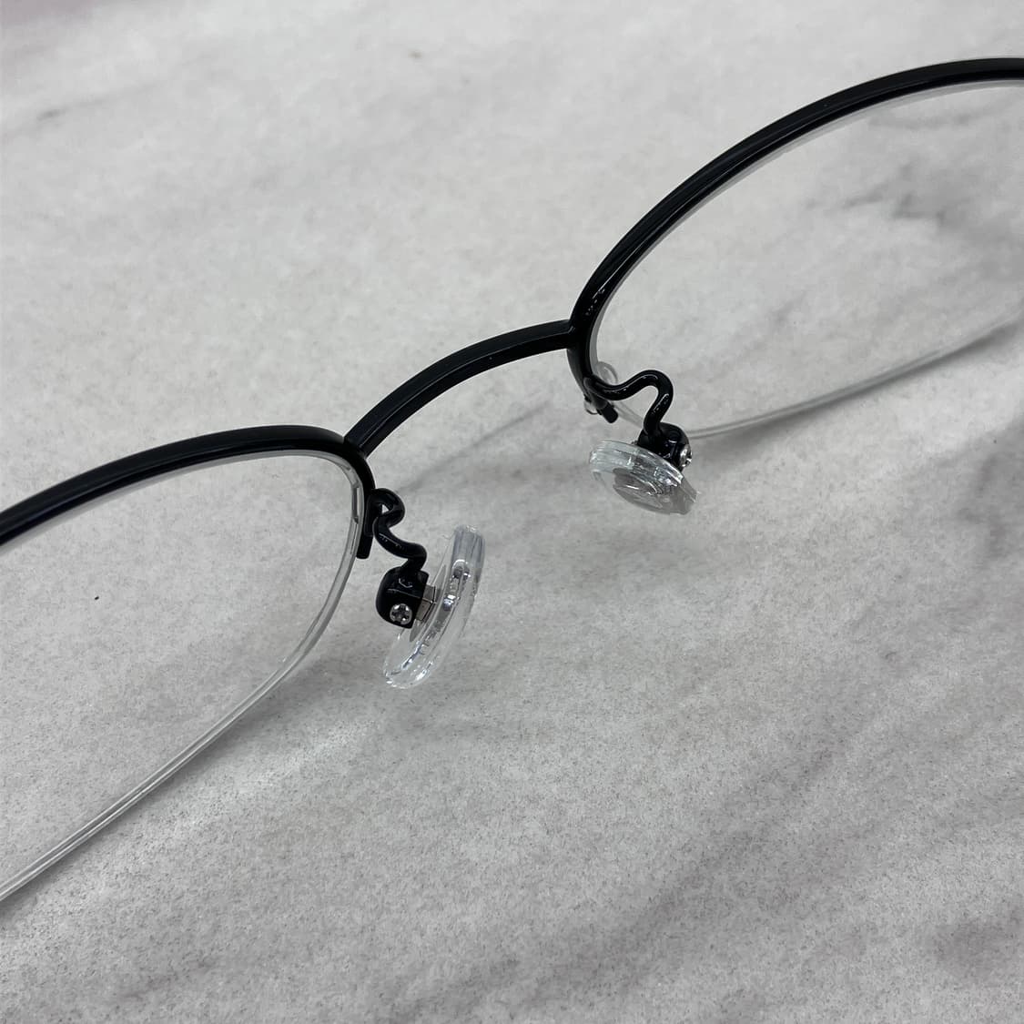 C76 ENDORPHIN 빈티지 블랙 오벌 반무테 안경 상품이미지4