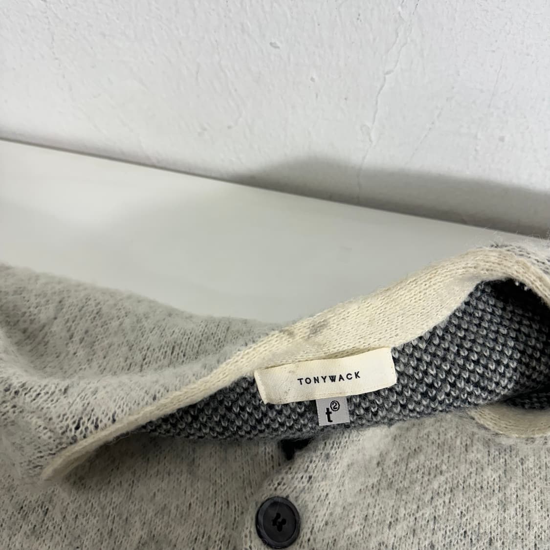 100-105 토니웩 크림 오버핏 알파카 가디건 상품이미지2