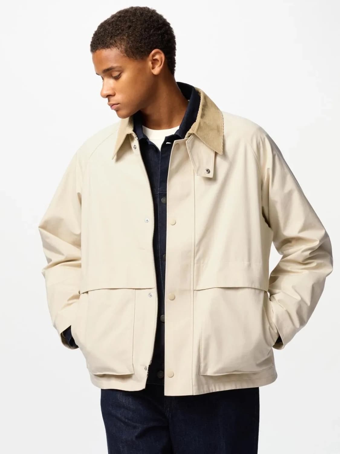 유니클로 쇼츠 유틸리티 블루종 자켓 점퍼 베이지 XL 상품이미지1