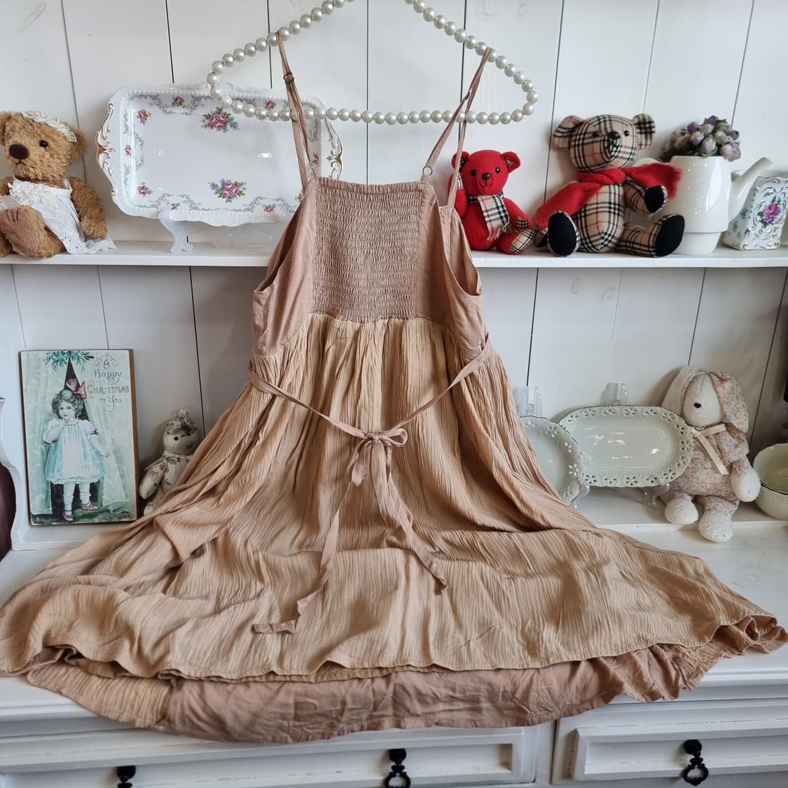 Crisp(크리스프) 내추럴 레이스 레이어드 원피스 상품이미지9