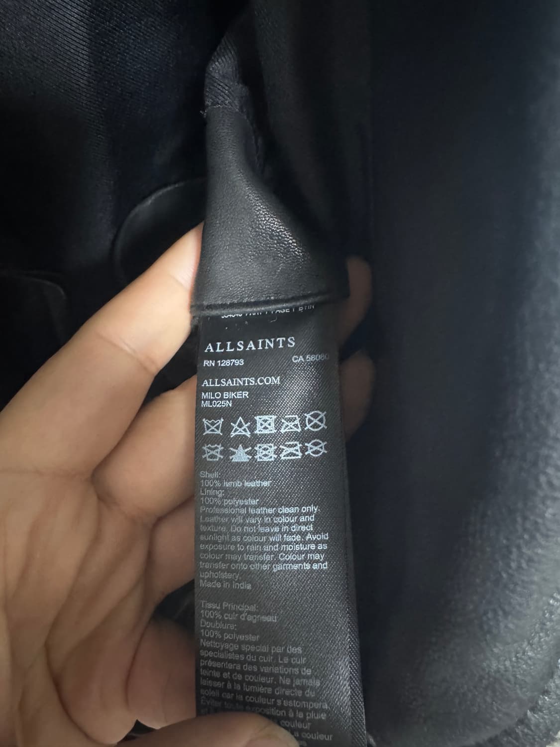 올세인츠 가죽 라이더 자켓 XS 상품이미지6