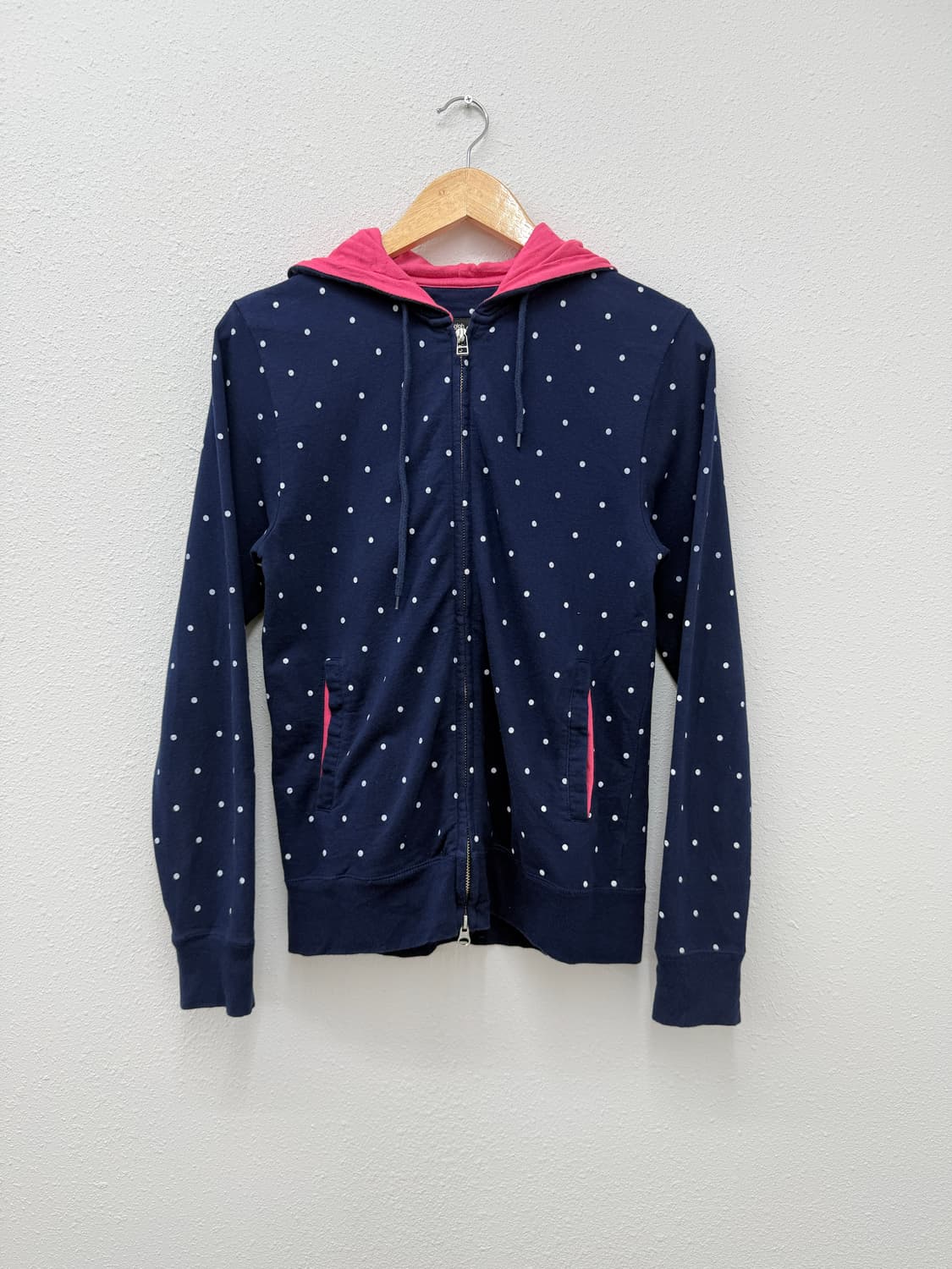 빈티지 graniph 네이비 도트 후드집업 상품이미지1
