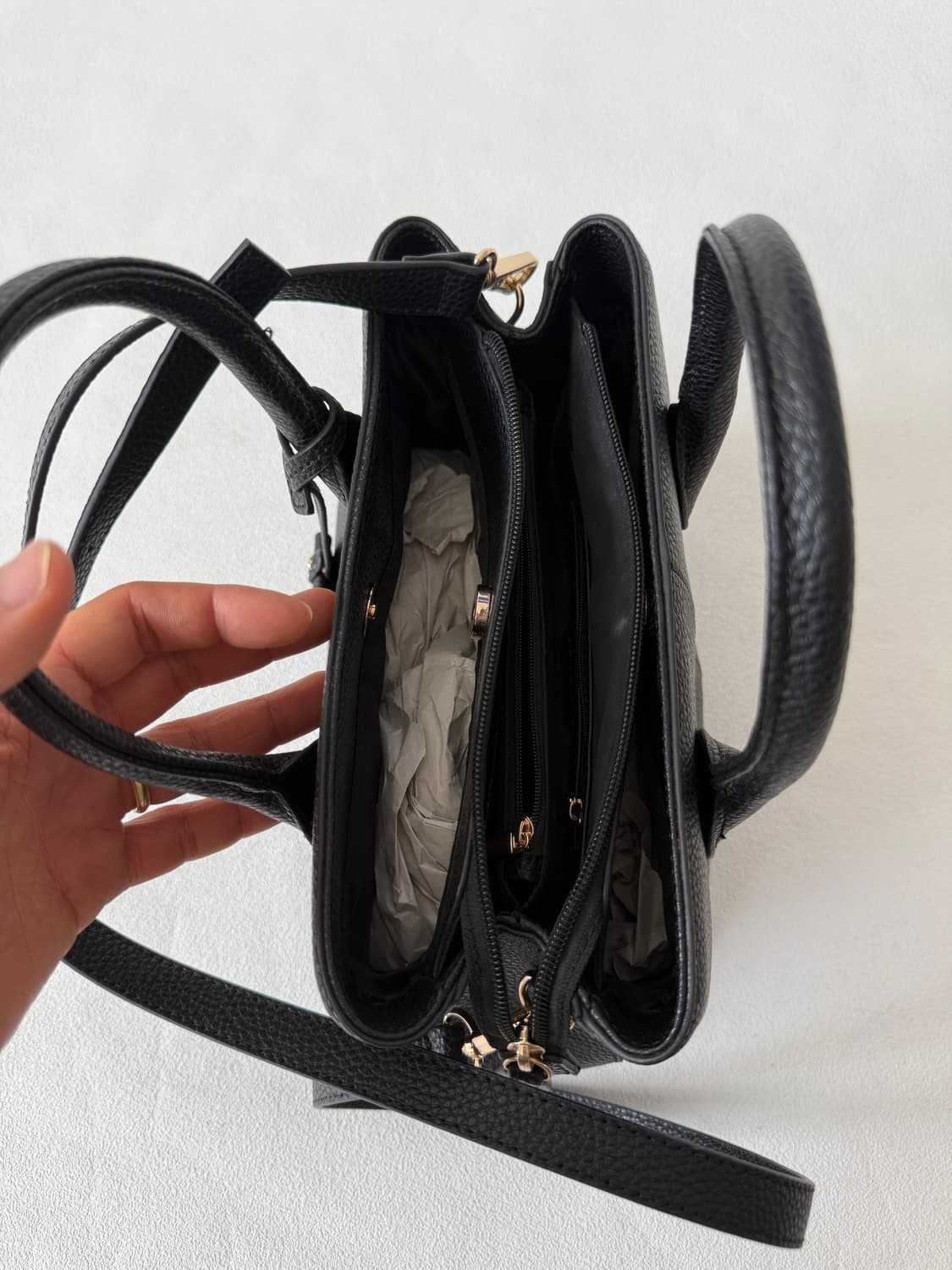 Pre owned 레더 핸드백(크로스 가능) 상품이미지7