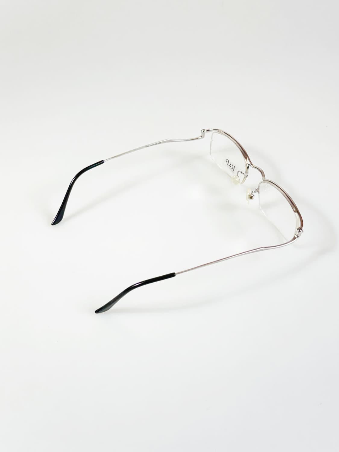 R&B EYEWEAR 실버 메탈 반무테 스퀘어 빈티지 안경 상품이미지4