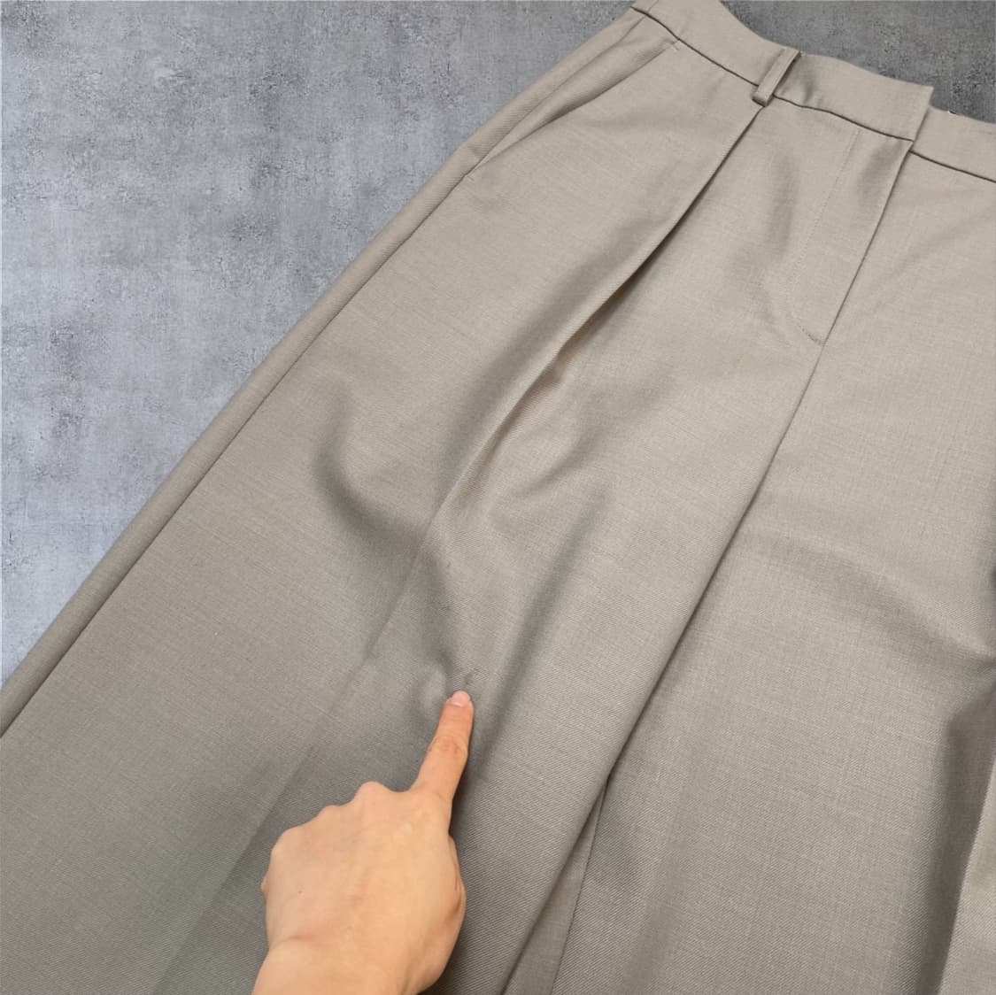 JSNY 그레이베이지 투턱 하이웨스트 와이드 슬랙스 70-96 상품이미지4