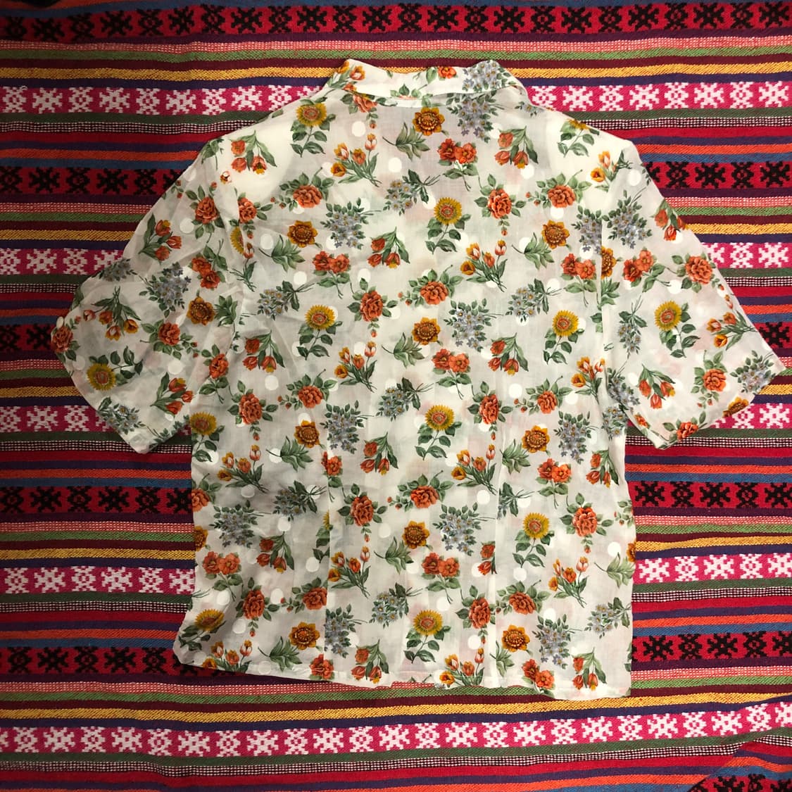 플라워 패턴 반팔 블라우스 상품이미지5