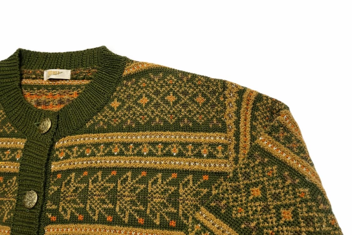 JPN 80s~90s 일본 빈티지 페어아일 울 레트로 니트 가디건 L 상품이미지3