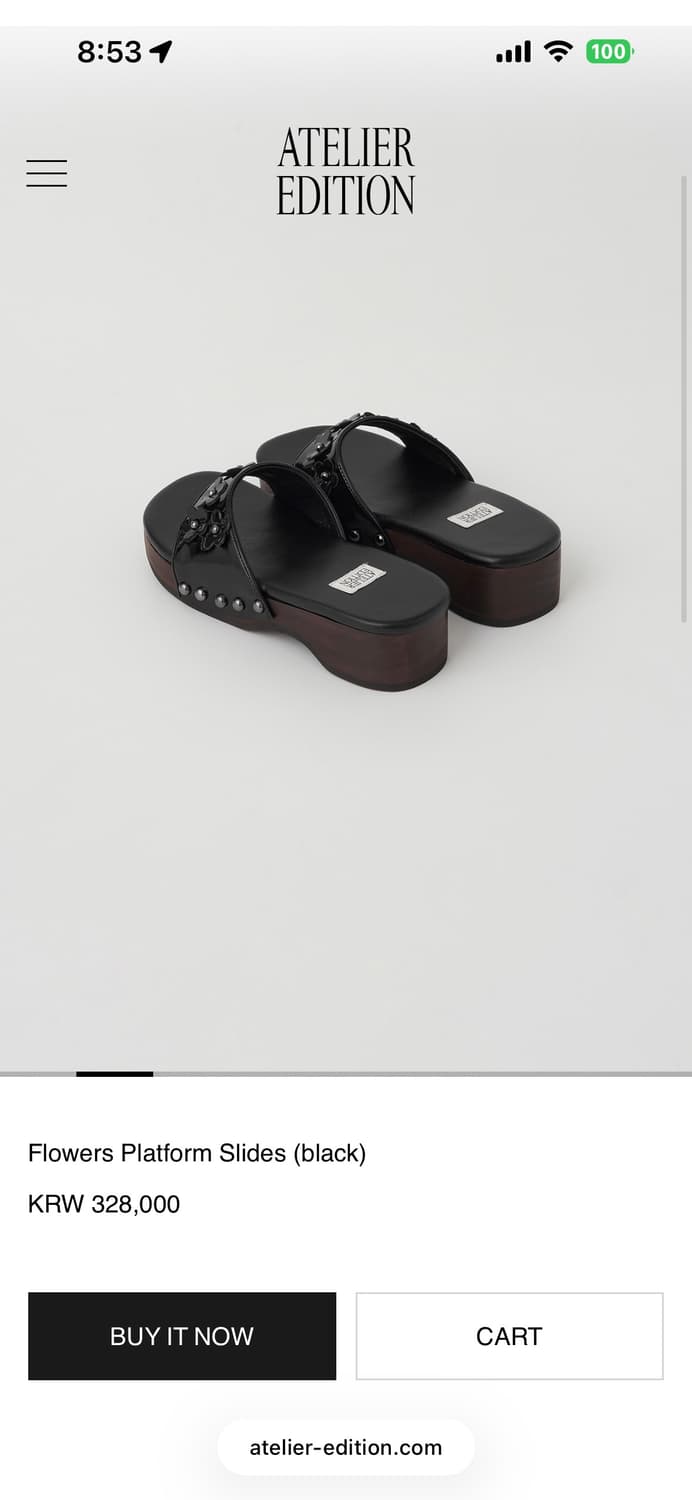 아뜰리에 에디션 Flowers Platform Slides (black) 상품이미지2
