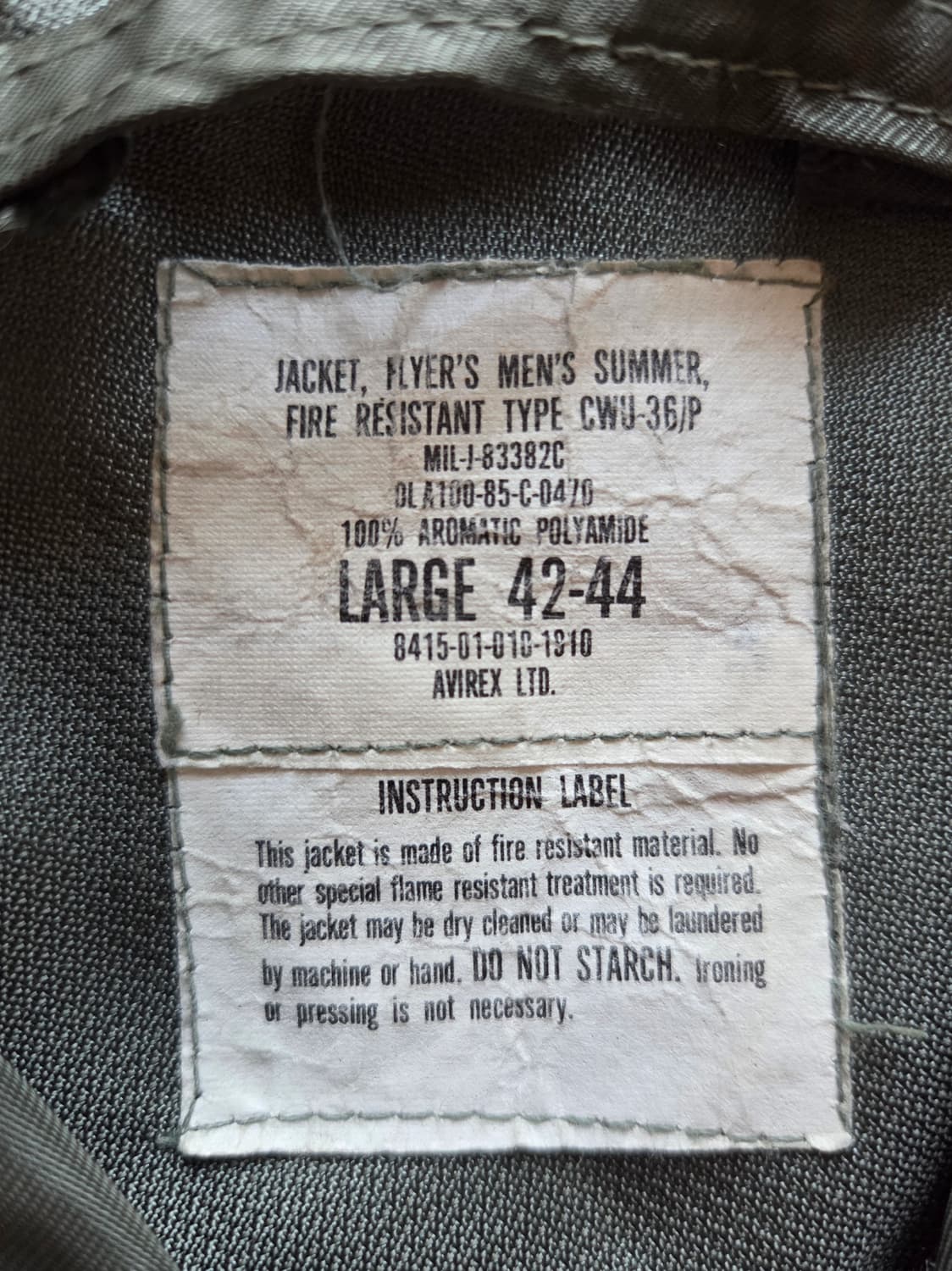 1985 OG CWU-36/P 아비렉스 LARGE 상품이미지4