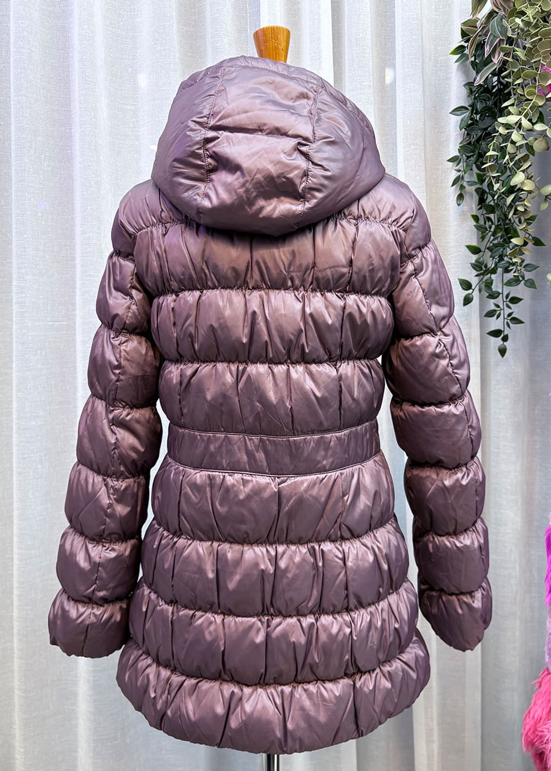 베네통 퍼플 더블버튼 미디패딩 상품이미지6