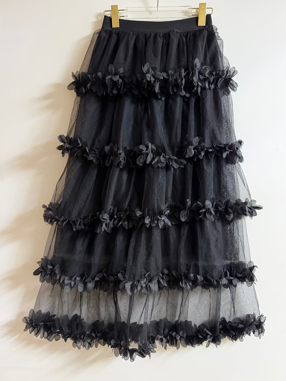 새상품 여자 플라워 프릴 롱스커트 상품이미지1