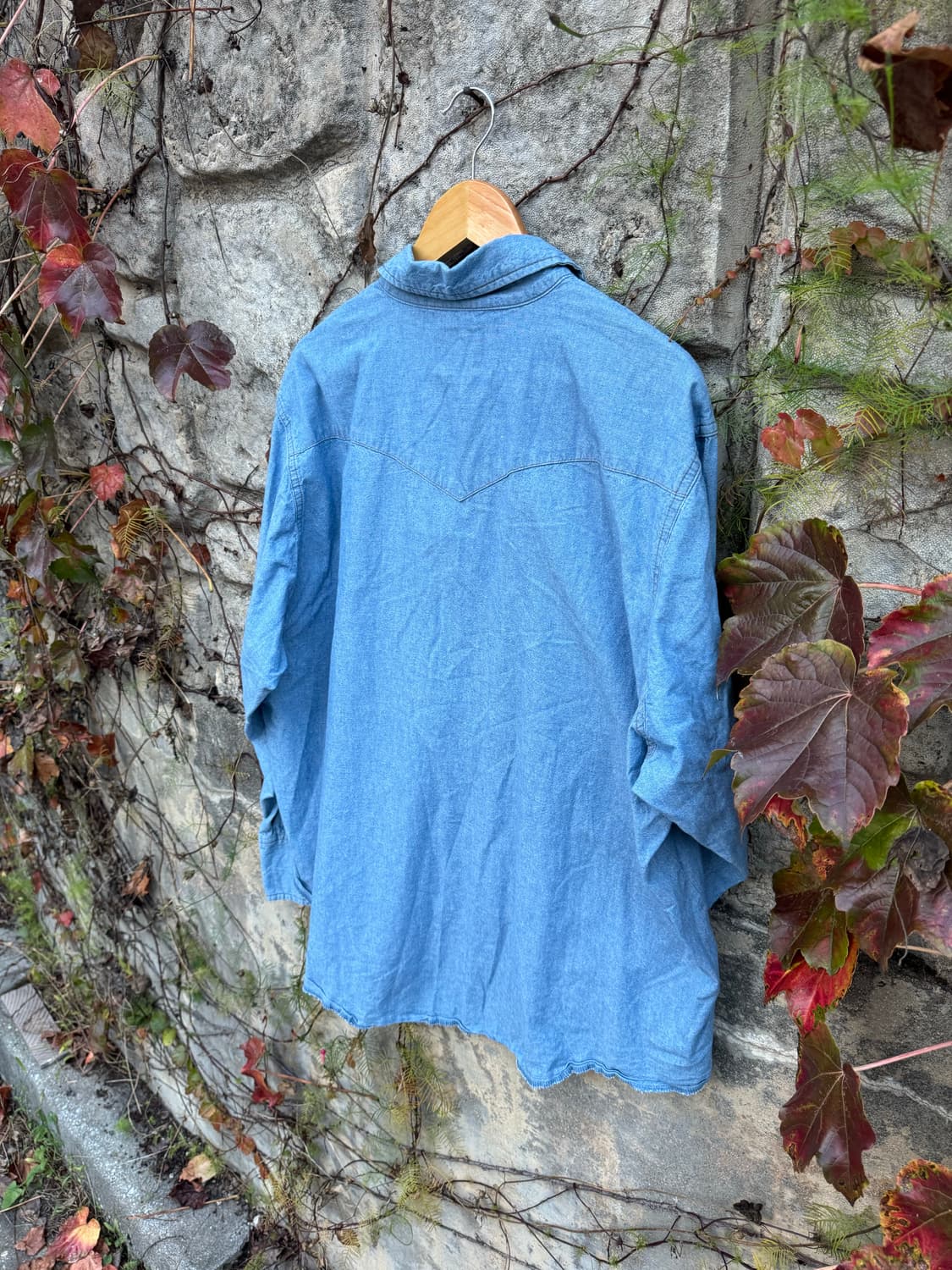 랭글러 빈티지 데님 샴브레이 웨스턴 셔츠 빅사이즈 상품이미지4