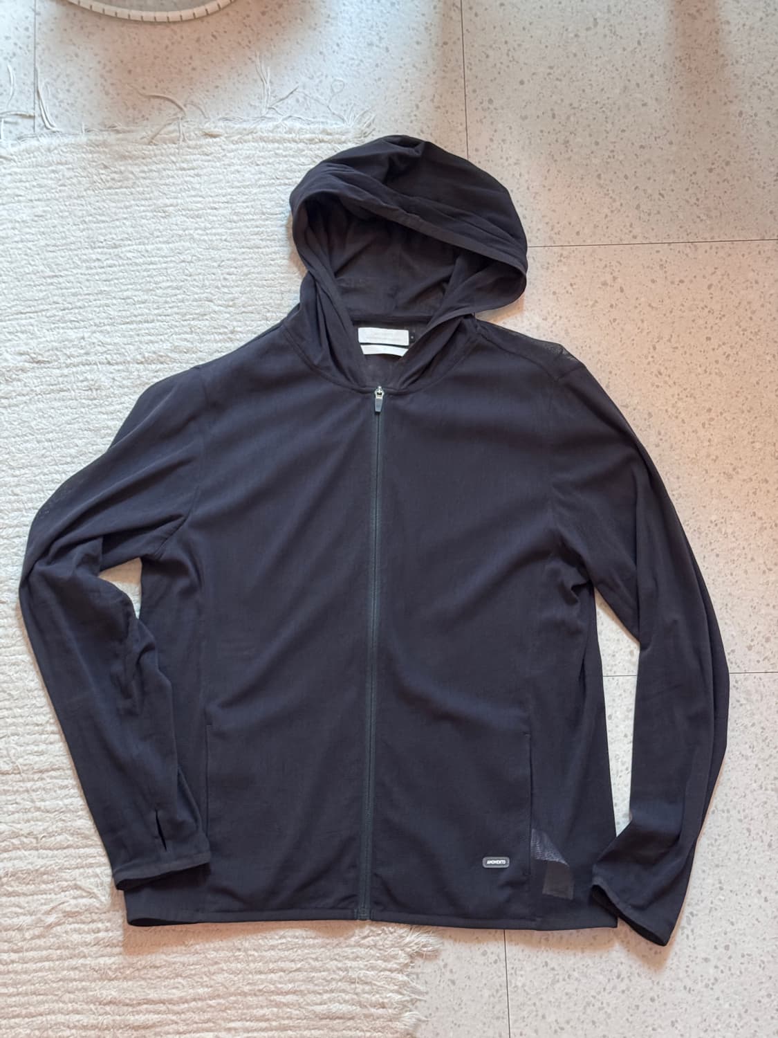 아모멘토 Men's Mesh Hooded Zip Up Jumper 상품이미지1