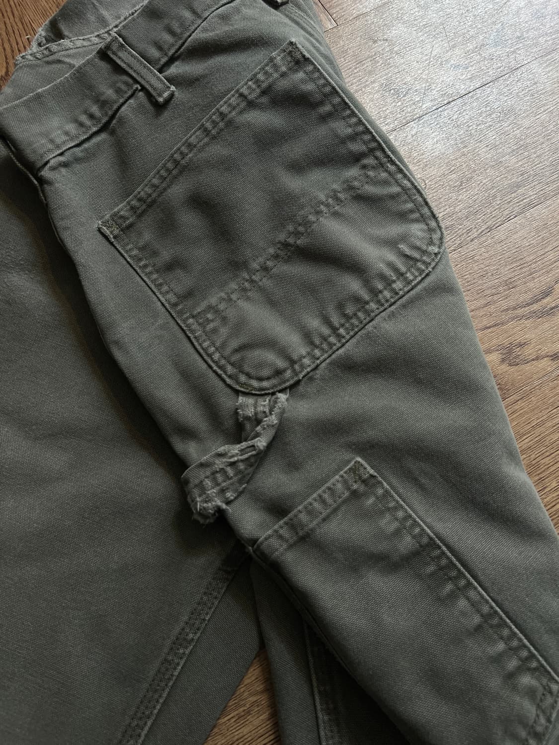 [32]칼하트 USA 빈티지 워싱 모스그린 카펜터 워크 팬츠 M8 상품이미지7