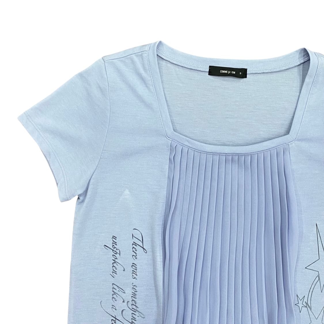 lettering fringe sky blue top  상품이미지4