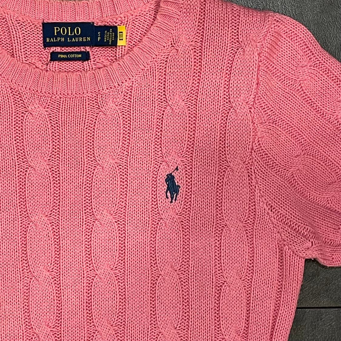 [IM] polo 폴로랄프로렌 꽈배기 핑크 반팔니트 상품이미지5