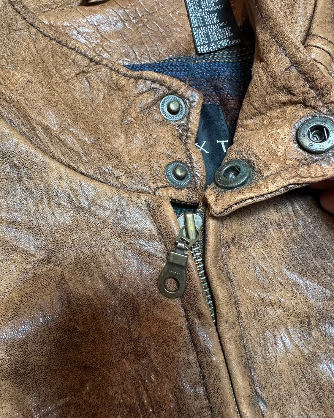 Old 헤비 리얼 레더 에이징 레이싱 자켓 상품이미지5